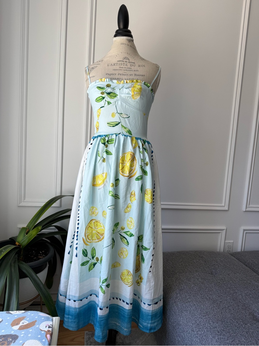 Lemon Vintage Print Strapless Sundress - Picture 2 of 9